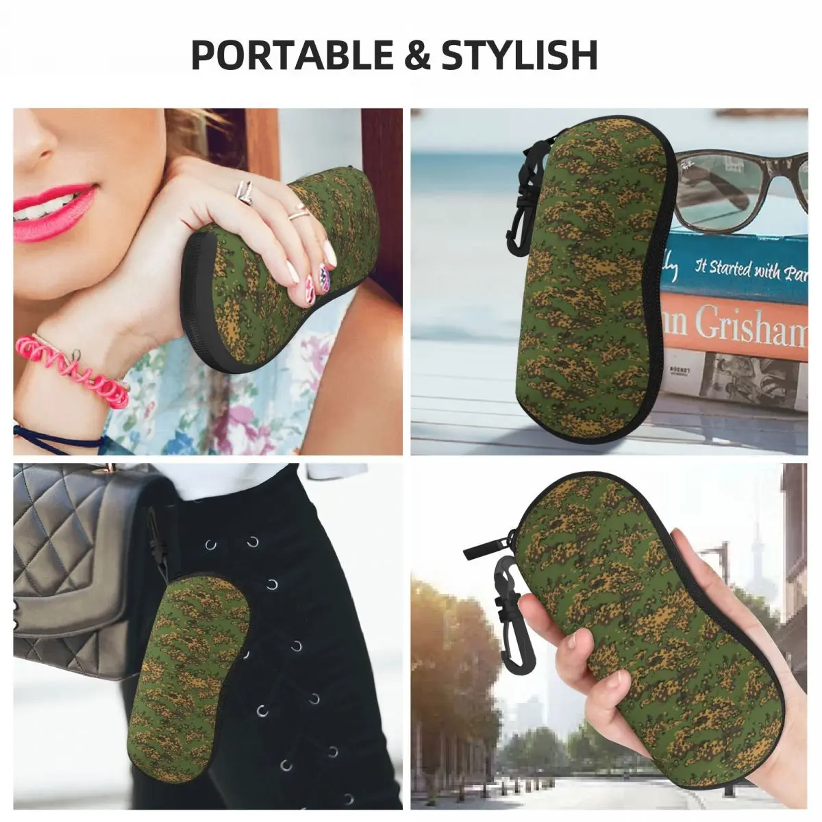 Estuche de camuflaje del bosque ruso para gafas Unisex, caja de almacenamiento de gafas de camuflaje militar del ejército, caja de gafas encantadora