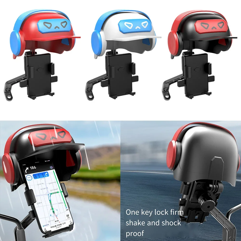 Motorcycle Small Rainproof Mobile Phone Helmet Holder Portable Parasol Holder Motorcycle Bicycle Navigation Mount