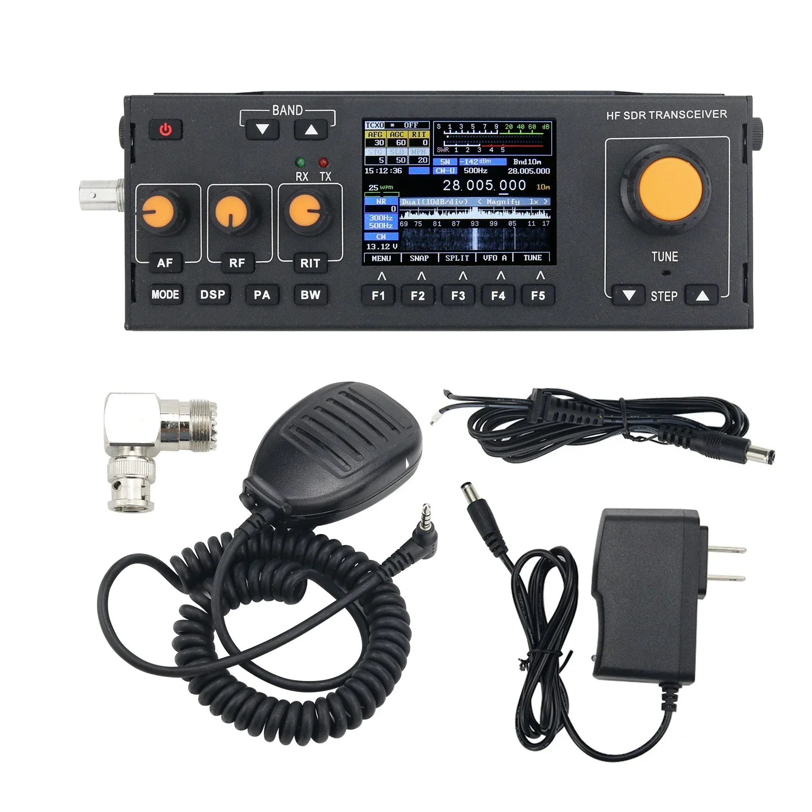 

！BS188 15W HF SDR Transceiver MCHF-QRP Transceiver Amateur Shortwave Radio with Handheld Mic Charger