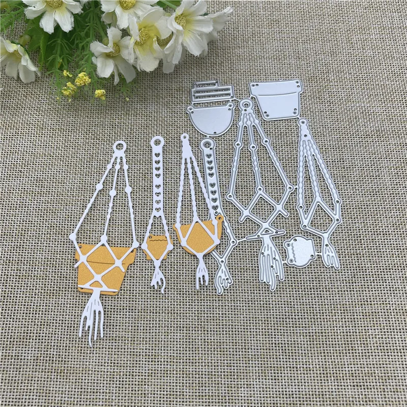 Flowerpot Hanging Basin Frame Metal Cutting Dies Stencils For DIY Scrapbooking Decorative Embossing Handcraft Template