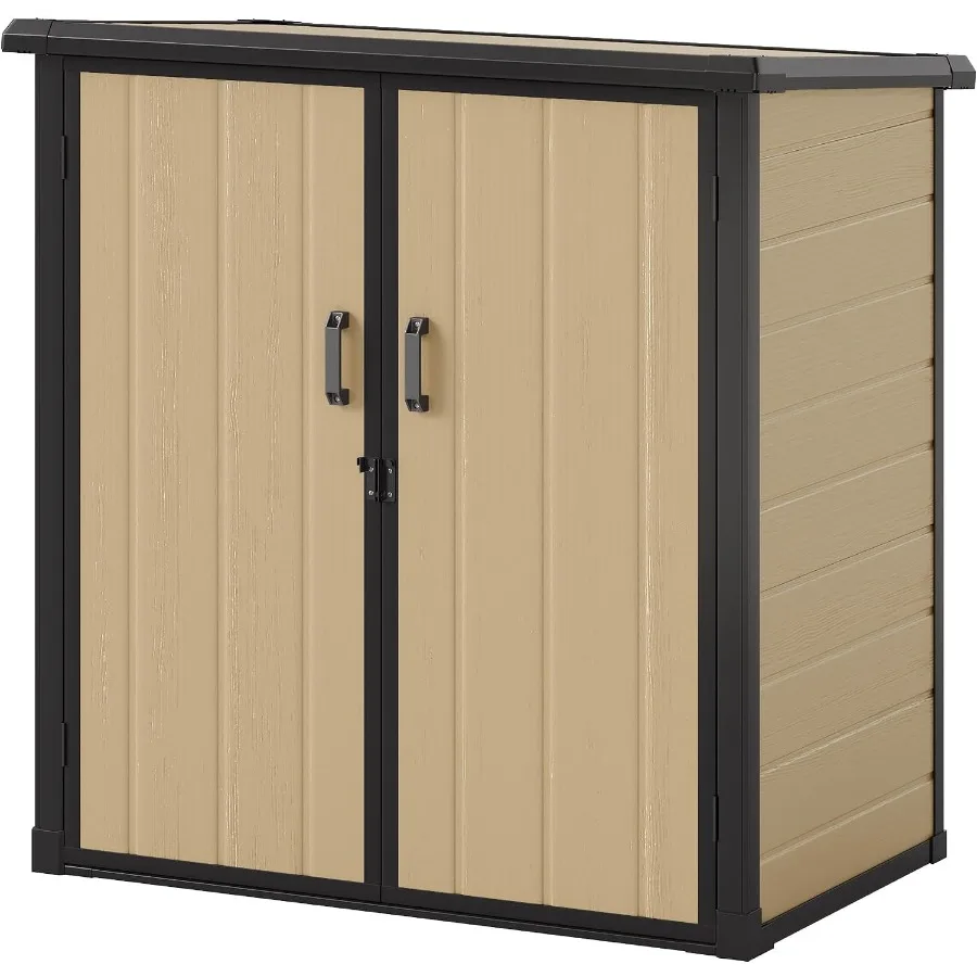 Outdoor Storage Shed 54 Cu Ft with Adjustable Shelf: Durable Steel Construction, Gray Finish, Weather-Resistant Design for Gard
