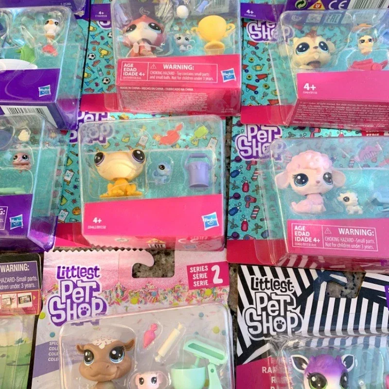 Hasbro Littlest Pet Shop Q Version Actionfiguren Cartoon Big Eyed Puppe Niedliches Tiermodell Spielzeug Kinderspielhaus Spielzeug Geschenke