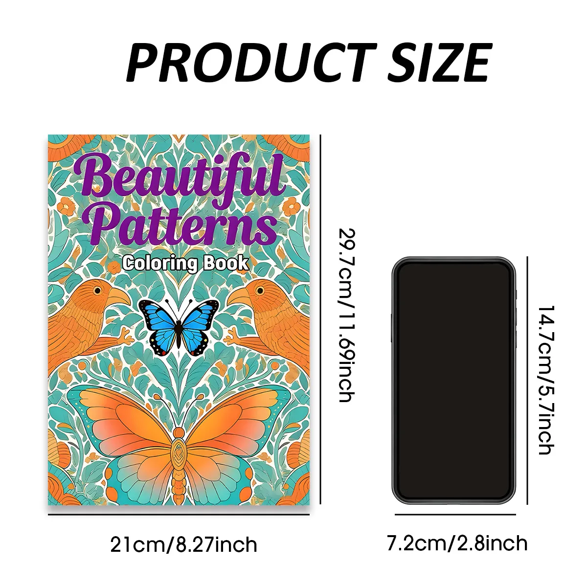 New Popular A4 Creative Pattern Coloring Book, Thick Paper Doodle Fill-in Notebook