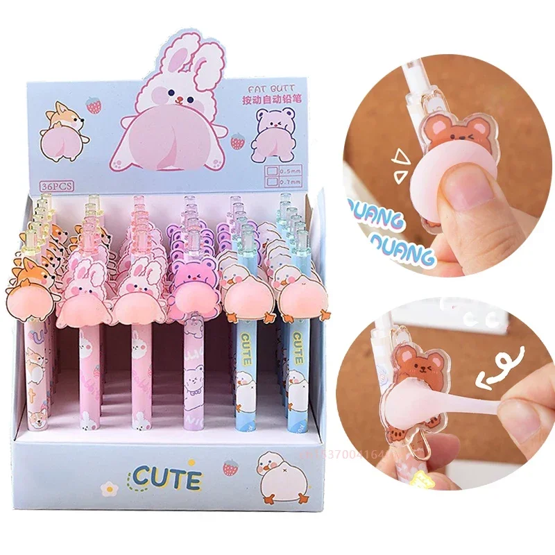 Cute Mechanical Gel Pens Kawaii Butt Decompression Neutral Pens Korean Stationery Press Pens Kids Toys School Office Supplies