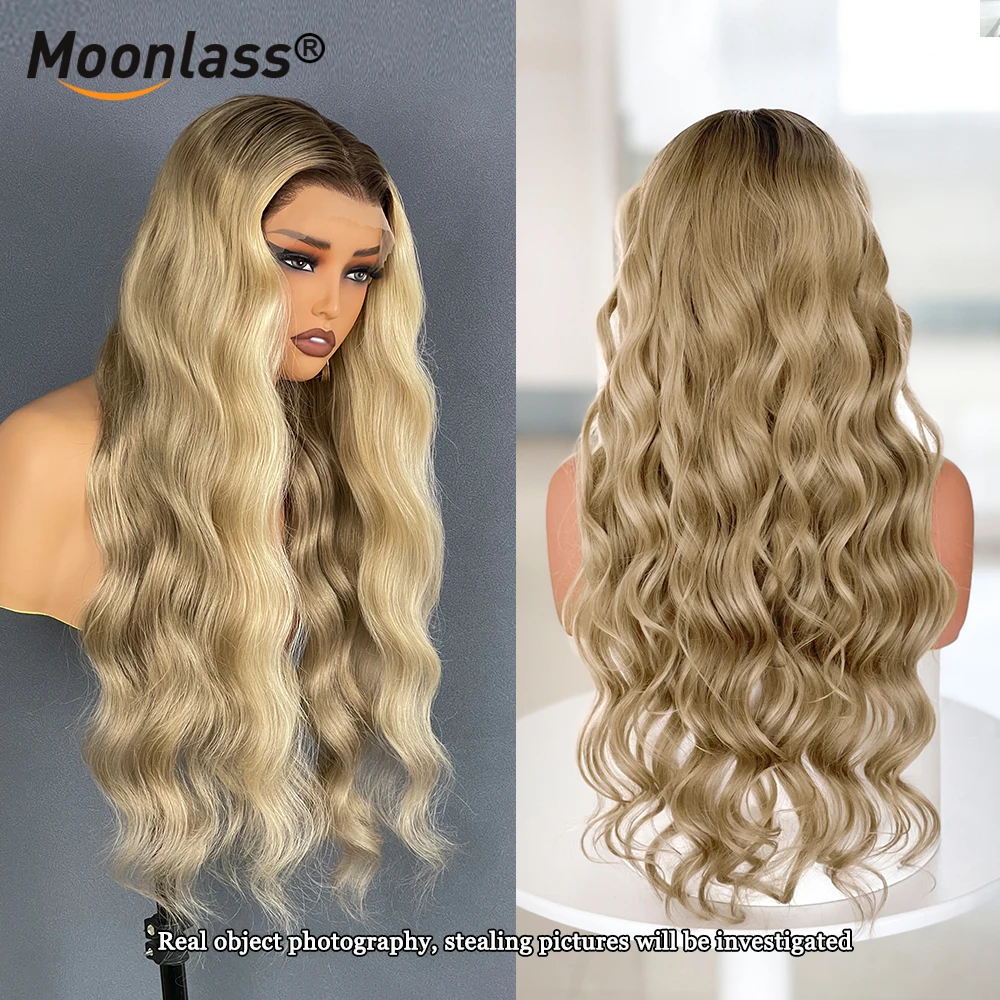 

Cream Blonde Body Wave 100% Human Hair Highlight Blonde 13x6 Lace Front Wigs Vanilla Blonde Balayage Color 200% Density Remy Wig