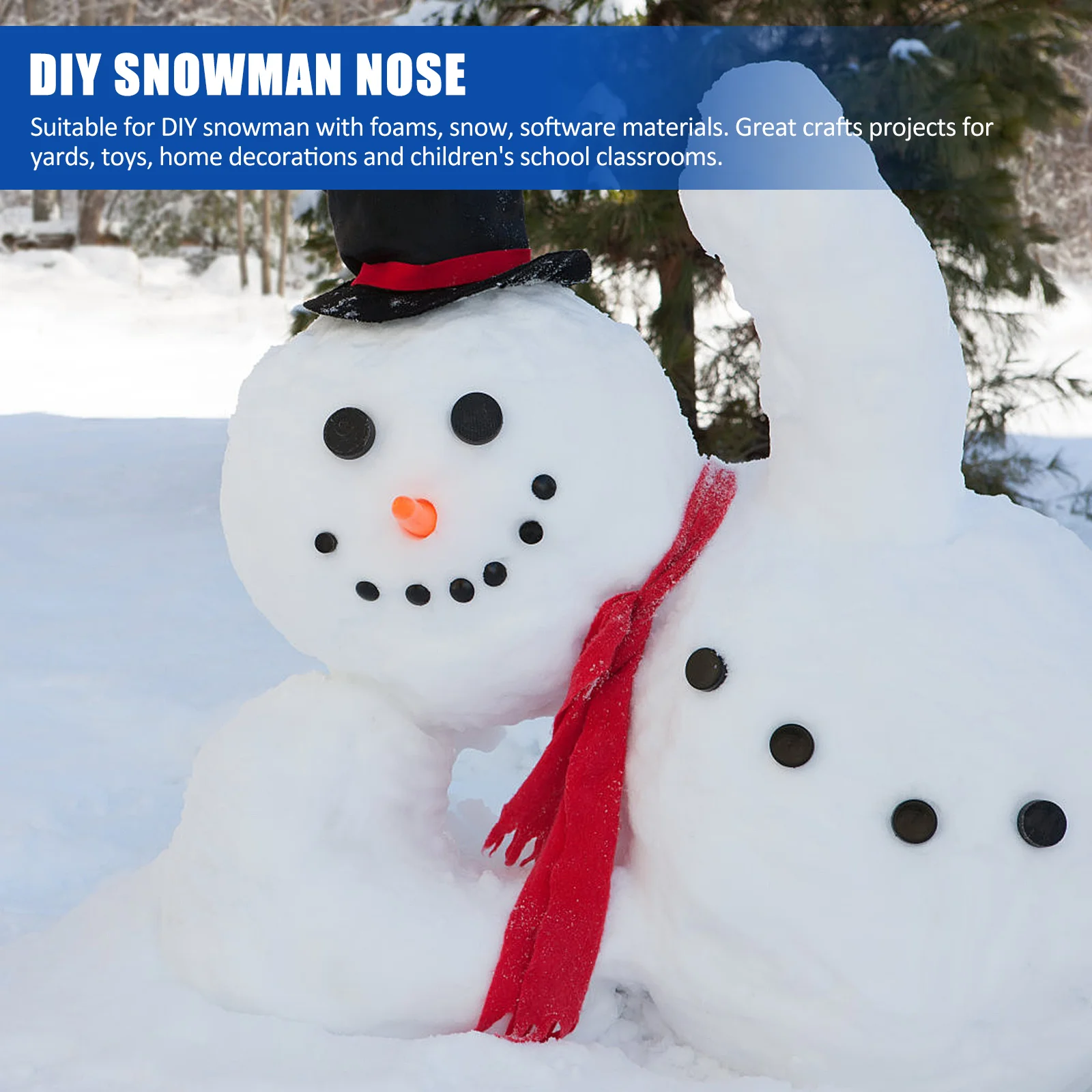 200 Pcs Snow Toy Snowman Nose Outdoor Christmas Decorations Holiday Making Plastic