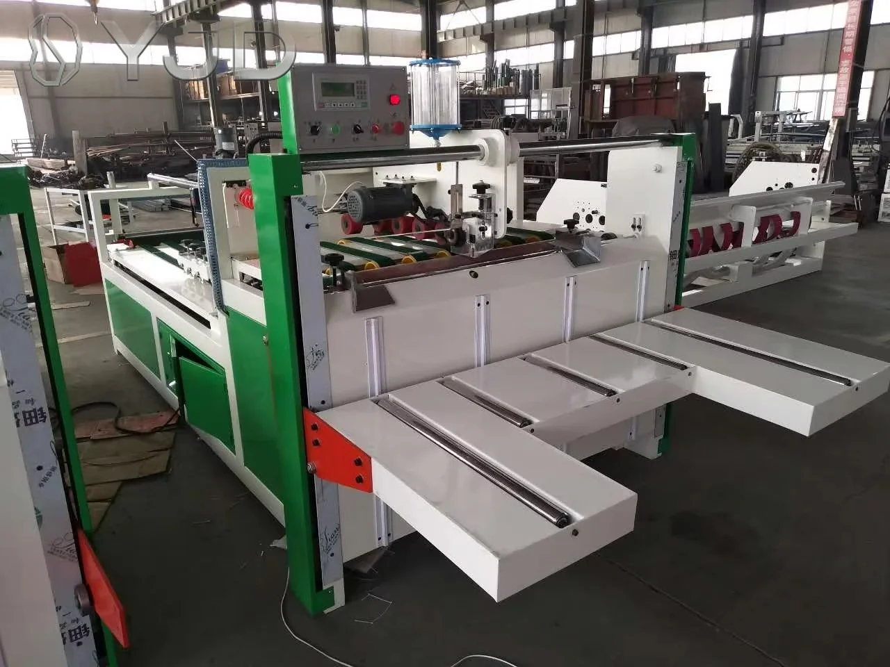 Corrugated Carton Box Semi Automatic Folder Gluer /folding Gluing Machine Corrugated Box Making