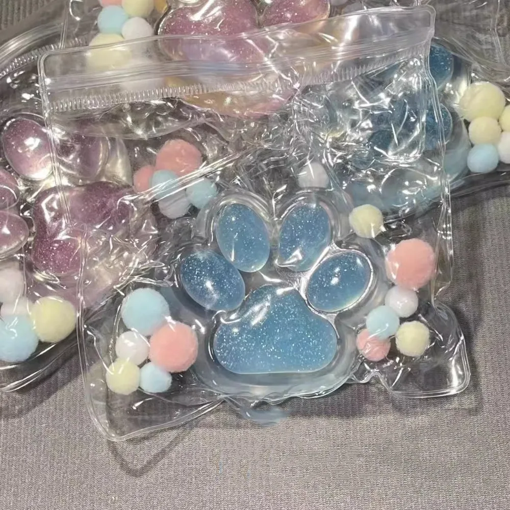 Lindo pateta de gato para amasar, juguete para apretar, suave, hecho a mano, pata de gato, juguete antiestrés, dibujos animados, colorido, pata de gato, pellizco, juguete, bromas prácticas