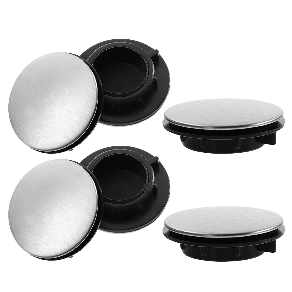 

6 Pcs Sink Hole Cover Bat Faucets Countertop Brushed Nickel Kitchen Accessory Cap Dish Basin for Sinks Plug