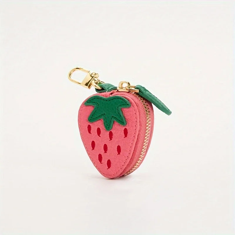 ﻿   イチゴ、桃、レモン、梨、かわいいフルーツの形をした小銭入れ、かわいいフェイクレザーのミニ財布、女性へのギフトに最適です。