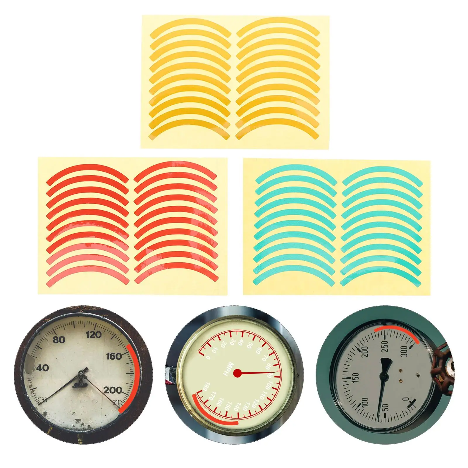 60 STKS Gauge Label Manometer Identificatie Label Decals Manometer Label Drukmeter Label Manometer Sticker