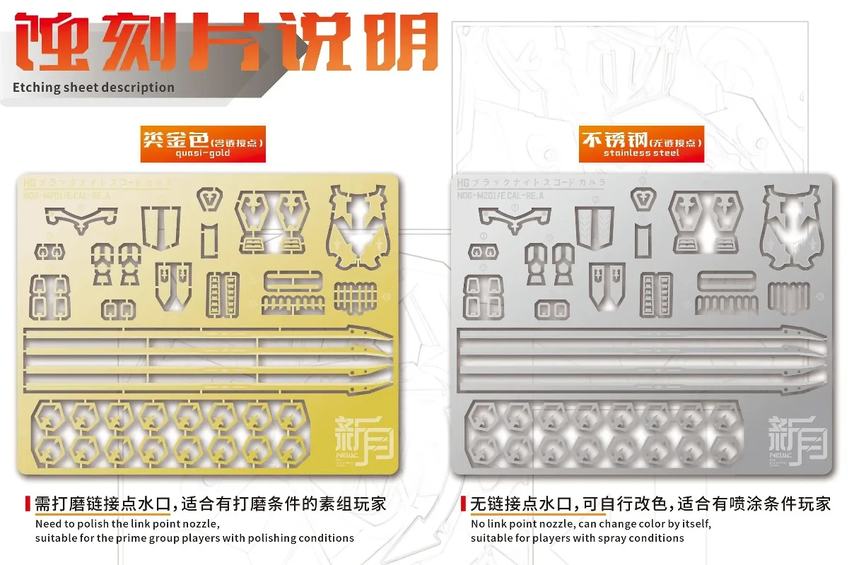 NewC High Precision Photo Etched PE Parts For 1/144 HG Black Knight Squad Cal-re.A Model Kit DIY Hobby Modification Upgrade