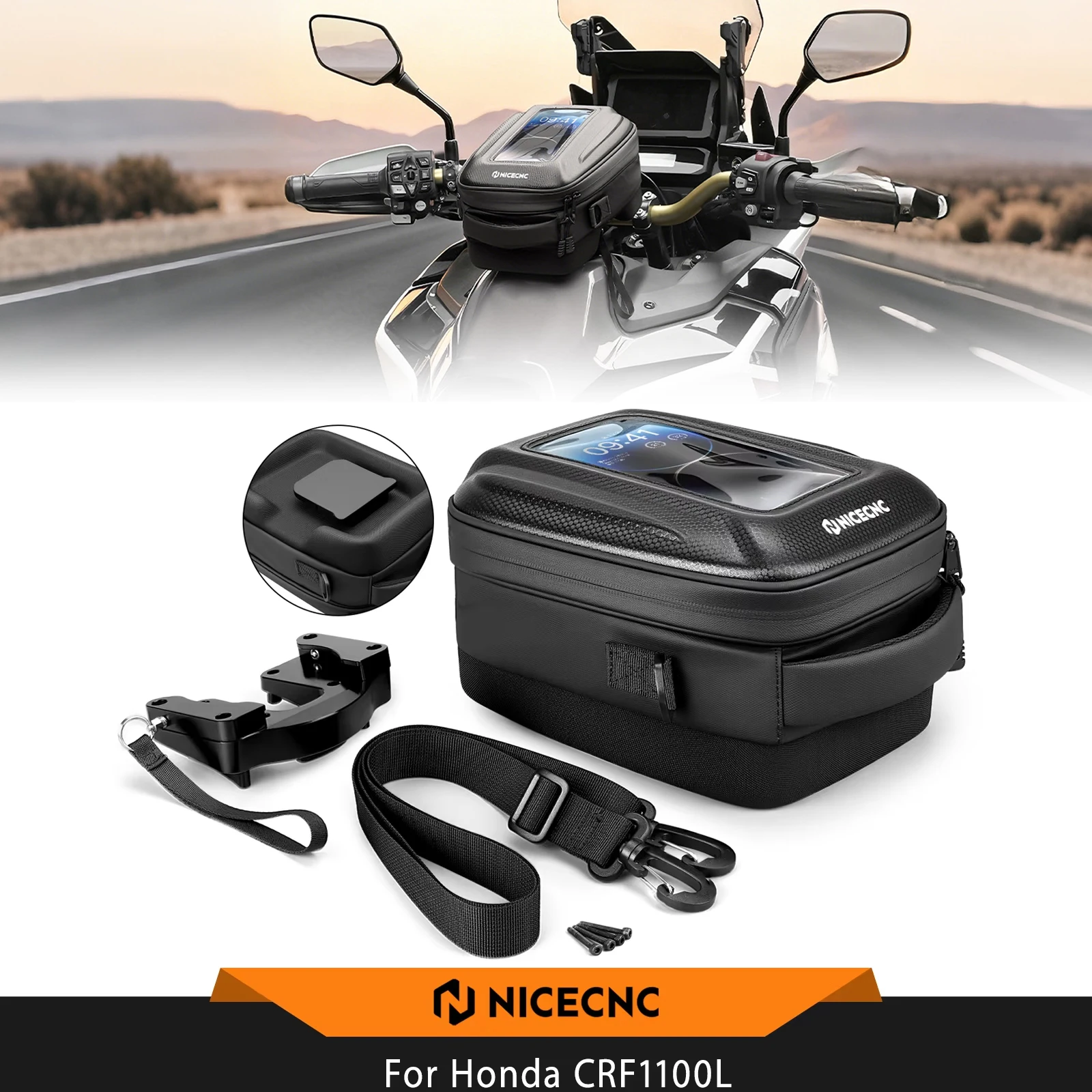 

NICECNC для Honda CRF1100L Africa Twin CRF 1100L Adventure Sports 2020-2026 2025: Мотоциклетная сумка на бак с быстрым съемом (Push-Pull)