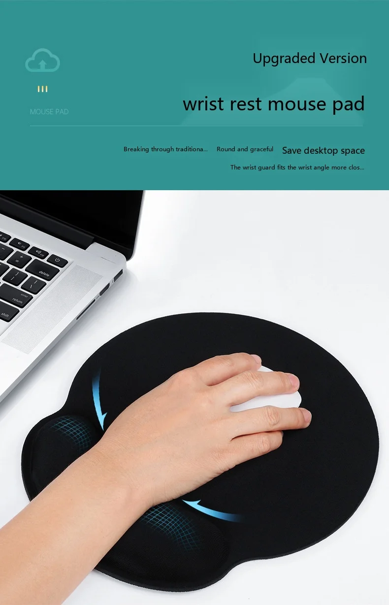 Schaumstoff-Handgelenkauflage, Mauspad, Tastaturauflage, 5-in-1-Set, ergonomische, rutschfeste Schreibtischunterlage für Büro und Gaming – Detail 2