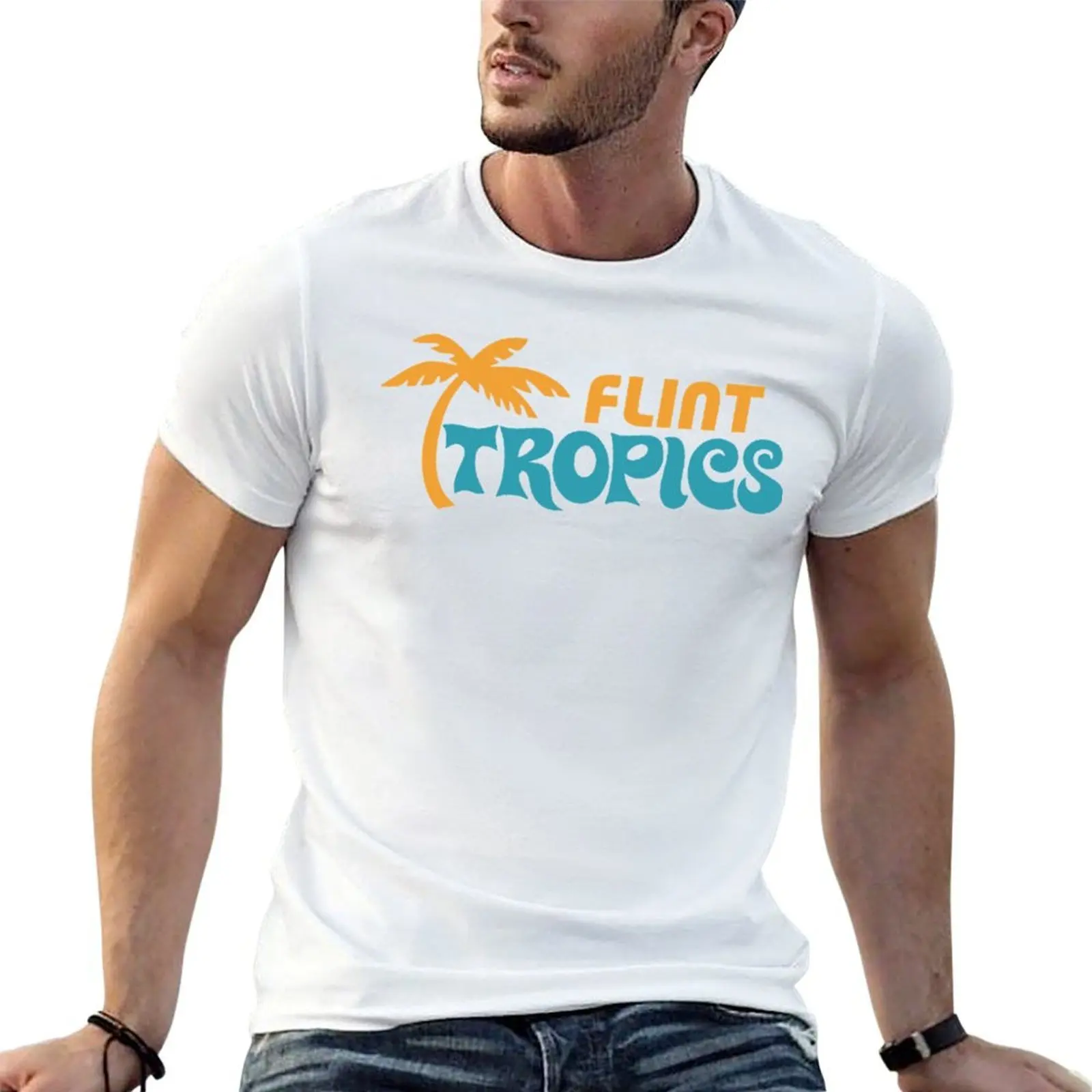 

Flint Tropics Logo T-Shirt t shirts for man pack white man t shirt heavy cotton T-Shirt
