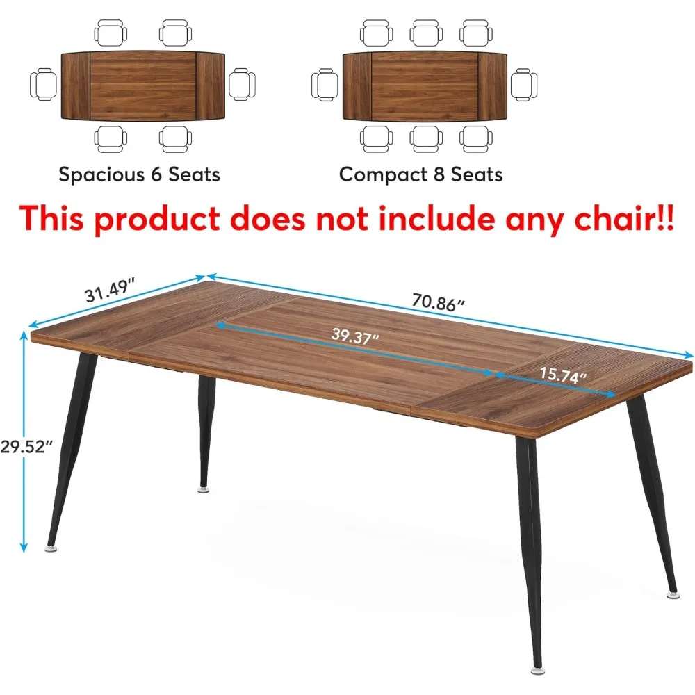 Mesa de conferência retangular com pernas metálicas Mesas de sala de reunião Mesa industrial moderna, Mesa de diretoria, 6ft