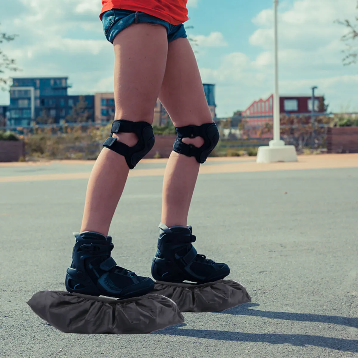 4 قطعة غطاء التزلج النايلون قابل للغسل الغبار حامي الحذاء للطين المطر الثلوج الأنشطة في الهواء الطلق تزلج يغطي الأحذية غطاء غبار