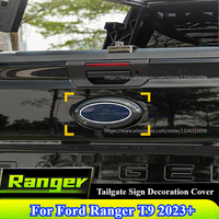 For Ford Ranger Wildtrak T9 2023 2024+ Car Tailgate emblem Decoration Cover frame With Keyhole Carbon Fiber Exterior Accessories