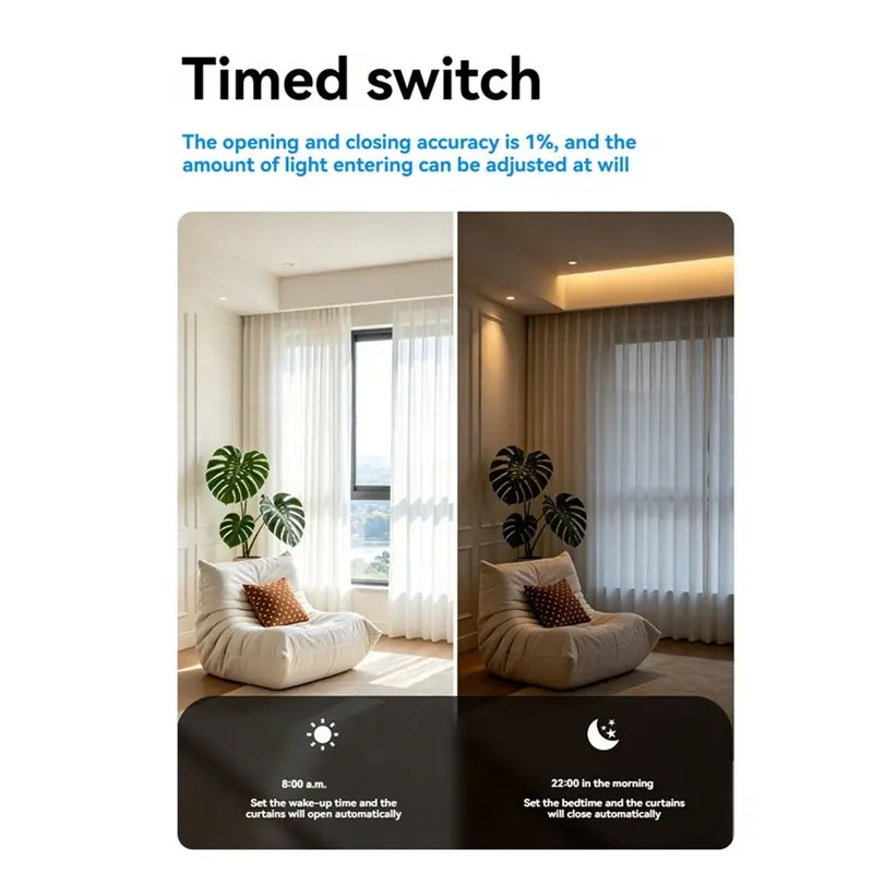 ABYN-Tuya Wifi Smart Curtain Robot Automatic Curtain Opener Voice Control Remote Control Smart Electric Curtain Motor view 5