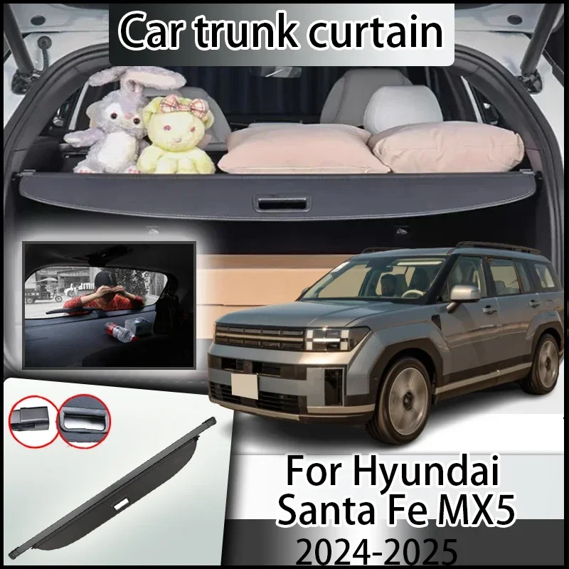 

Car Trunk Cover Curtain For Hyundai Santa Fe MX5 2024 Accessory 2025 Rear Boot Covers Retractable Luggage Curtain Accessories