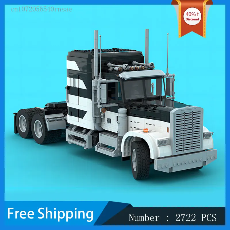 

Truck Trailer Transport Vehicle Car MOC Building Blocks Model DIY Bricks Creative Assembly Toys Christmas Present Birthday Gifts