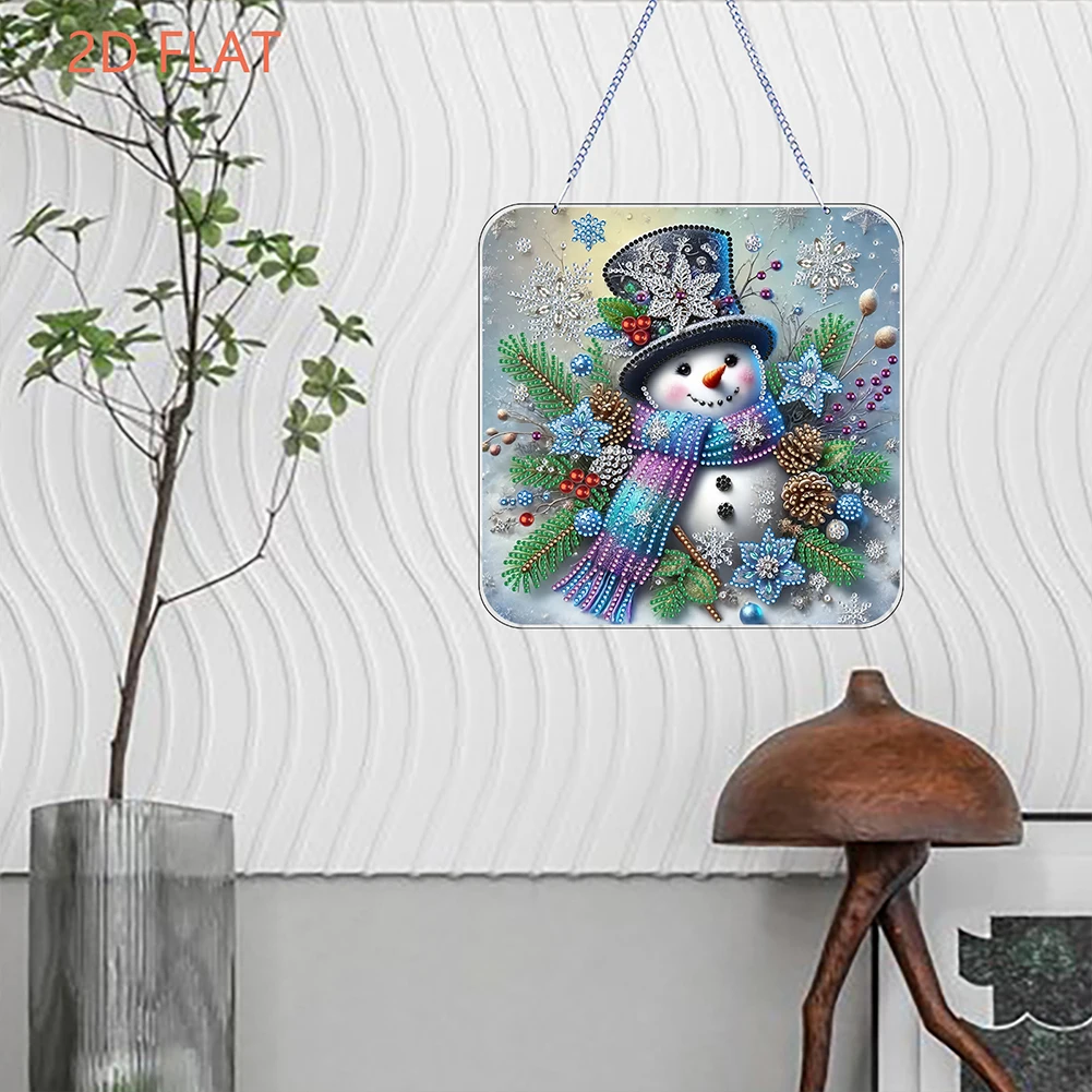 عيد الميلاد موضوع 2D/مسطحة DIY مزدوجة الوجهين معلقة الماس الفن أطقم حجر الراين الماس الفن نافذة المعلقات DIY بها بنفسك ديكور المنزل معلقة سحر #1