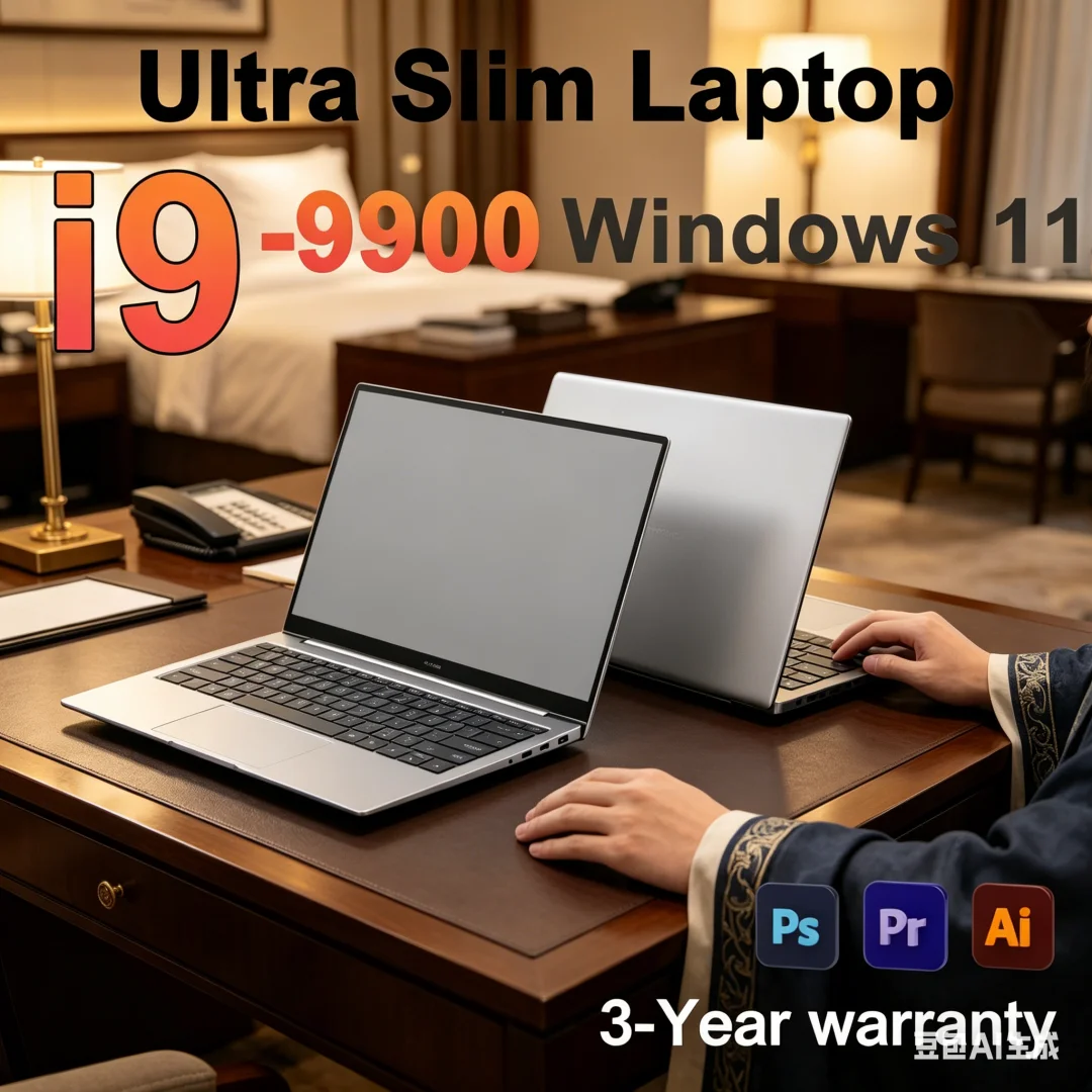 Turbo 14.1" Laptop Intel Core I9-9900 32GB 2TB Gaming PC Compact Office Study Computer PC Windows 11 Pro 1920*1080 HD
