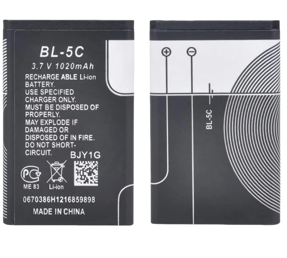 

10pcs Nokia 5C Battery BL-5C 1020mAh 3.7V 6230 Replacement Brondi Amico Home BIGFP600AB Radio Li-ion Battery