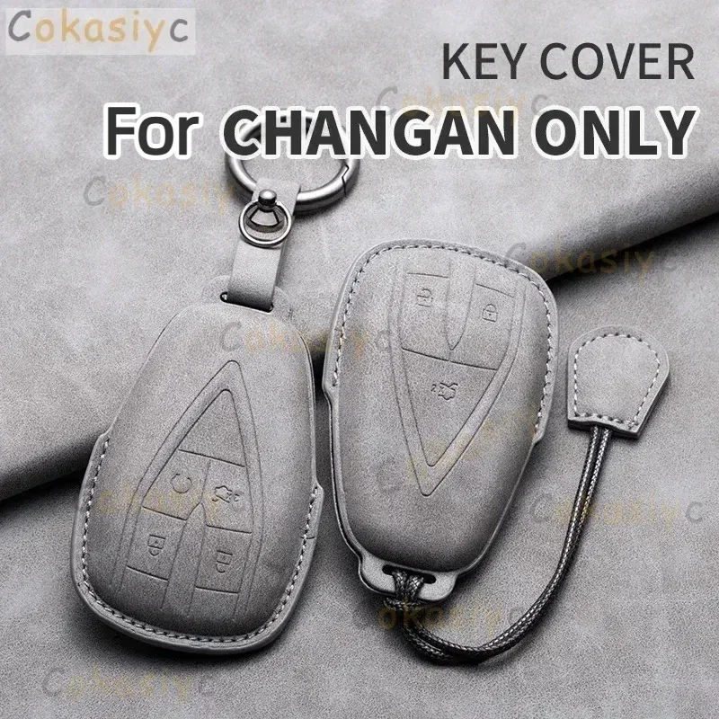 Car Key Case Cover For Changan UNIT UNIK CS35 PLUS CS55 PLUS CS75 PLUS 2019 Oshan X7 X5 Leather Car Key Shell Accessories