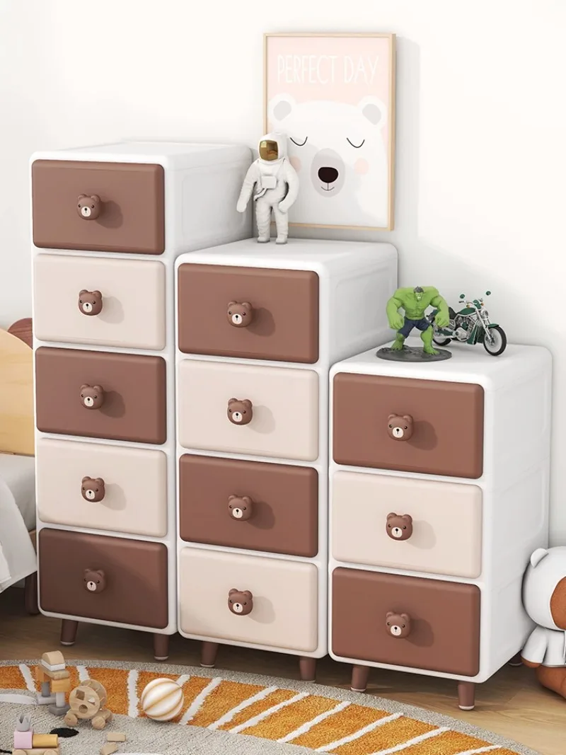 Sell like cakes thickened plastic baby toys household children's slit drawer storage cabinet Multi-layer storage snack cabinet