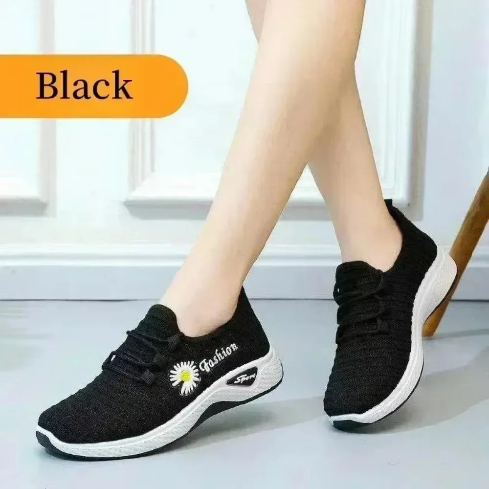 New Women's Shoes Autumn New True Fly Weaving Old Beijing Cloth Shoes Little Daisy Women's Casual Sports Shoes Walking Shoes