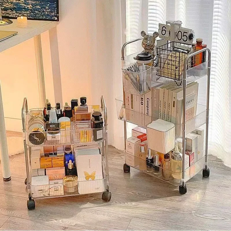 Storage Shelf Trolley Serving Cart for Coffee Mobile Grocery Cart Multifunctional Tea Kitchen Trolley