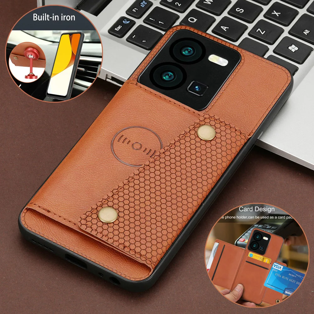 V25 E Y35 Y11 2023 Leather Back Case Card Wallet Magnet Holder Phone Pouch for Vivo V25e Y16 11 Y 35 55 16 v 25 Shockproof Cover