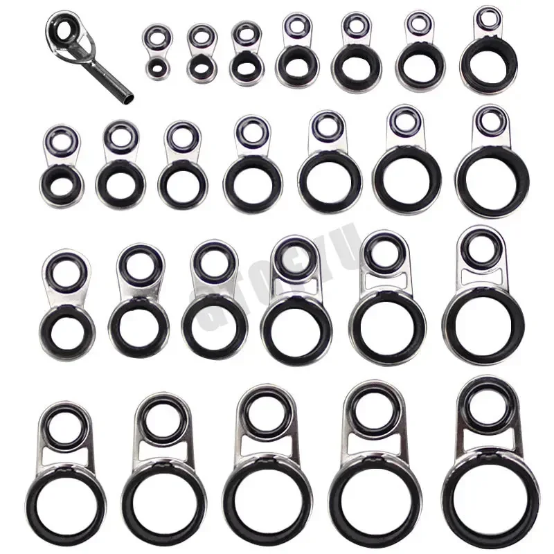 2mm-12mm all set  Diameter Rock Fishing Rod Guides Ring Repair Multiple Sizes Sea Fishing Rod Guide Rings rocky rod wire loop