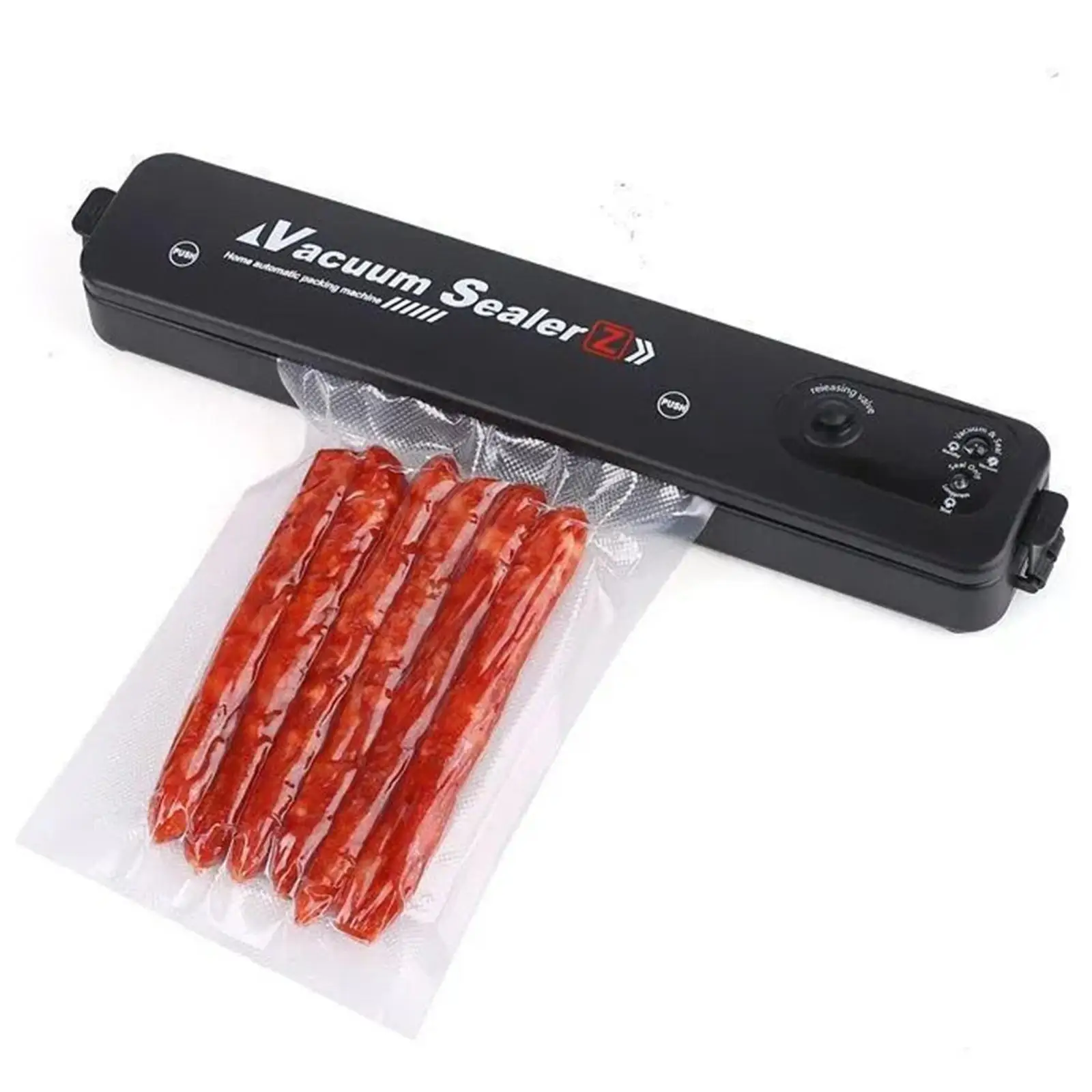 เครื่องซีลสูญญากาศอัตโนมัติขนาดกะทัดรัด Fresh Preservation Packer ผักเนื้อบิสกิตอาหาร Degasser เก็บอาหารซีล