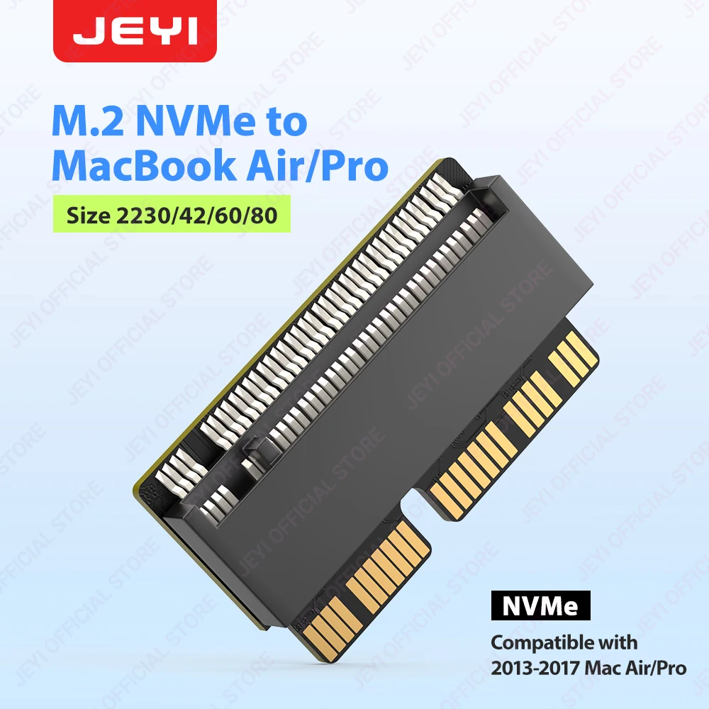 

JEYI M.2 NVME MacBook SSD Convert Adapter for Upgraded MacBook Air Pro Retina Mid 2013-2017, for A1465 A1466 A1398 A1502