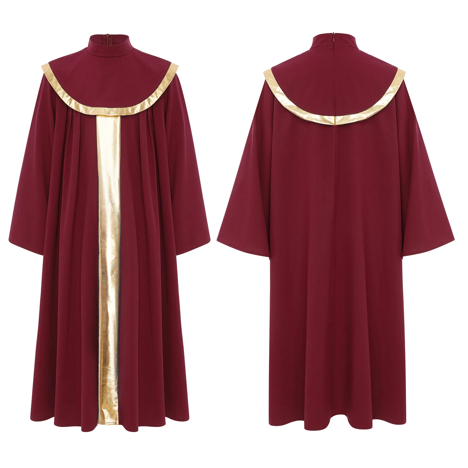 

Boys Girls Graduation School Celebrations Ceremony Gown Long Sleeve Zipper Church Worship Choir Robe Halloween Cosplay Costume