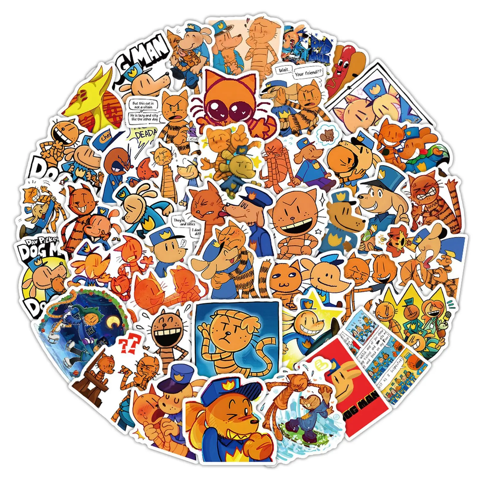 

10/30/54PCS Cartoon Comics Dog Man Sticker DIY Phone Laptop Luggage Skateboard Graffiti Decals Fun for Kid Toys