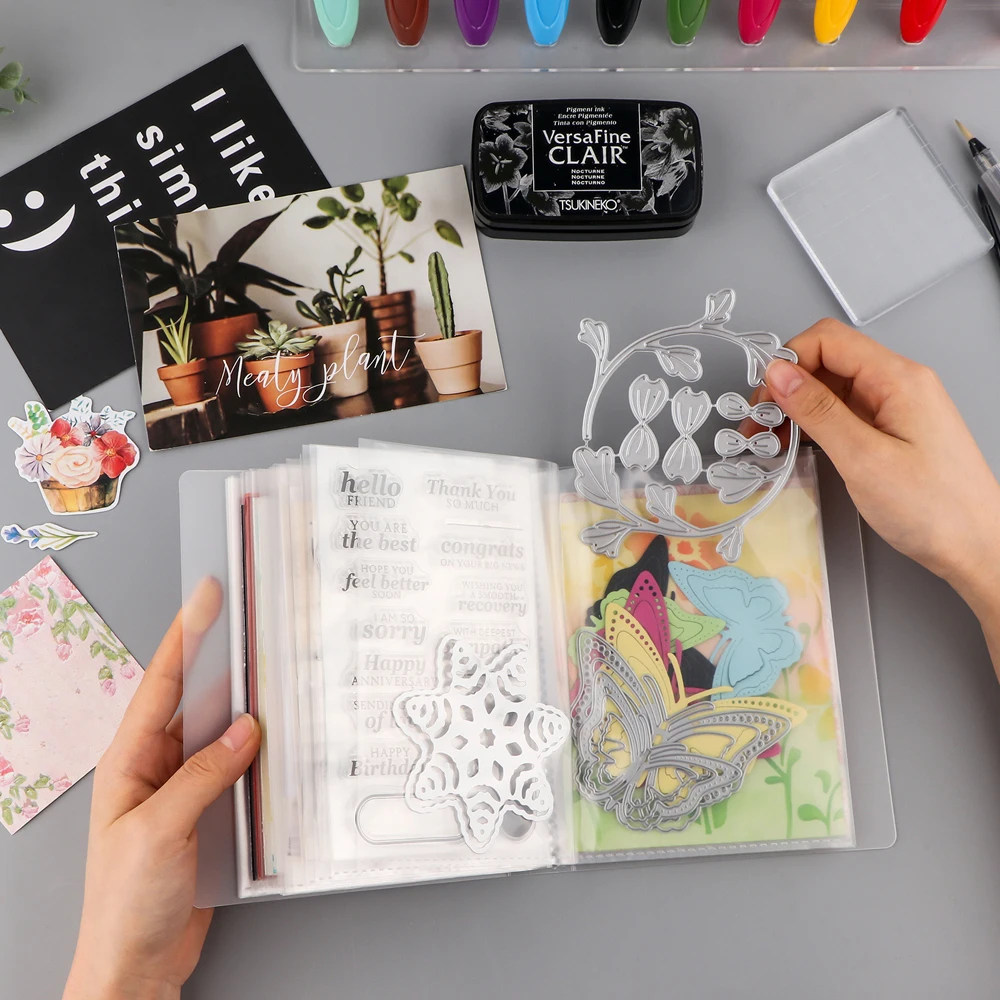 A6 Mini Storage Album for Sticker Postcard Stamp Cutting Die Storage Book Organizer Folder Rounded Corner Design 2025 Hot Sale view 2