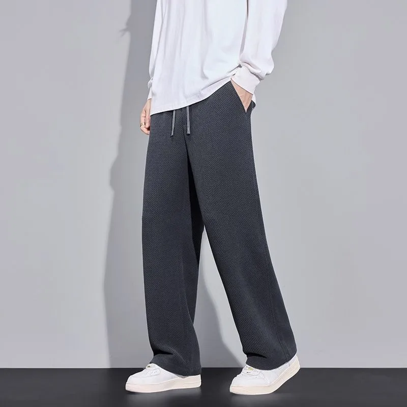 

Новые осенние и зимние саржевые трикотажные брюки, повседневные брюки, драпированные прямые модные повседневные свободные универсальные брюки