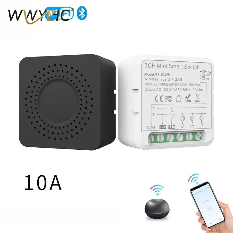 

Подходит для интеллектуального выключателя Wi-Fi, 1/2/3/4-позиционного выключателя темного ящика, голосового выключателя синхронизации