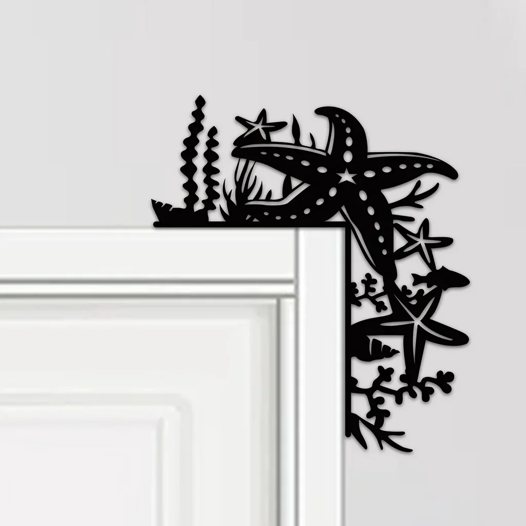 metal iron  Starfish Home Decorative Wall Stickers Door Corner Decorations Door Frame Corner Decoration Iron Art Wall Mounted De