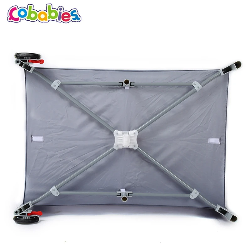 Cobabies Baby Crib Multifunctional Play Bed, Folding Portable Bunk Bed Cartoon Crib Wholesale