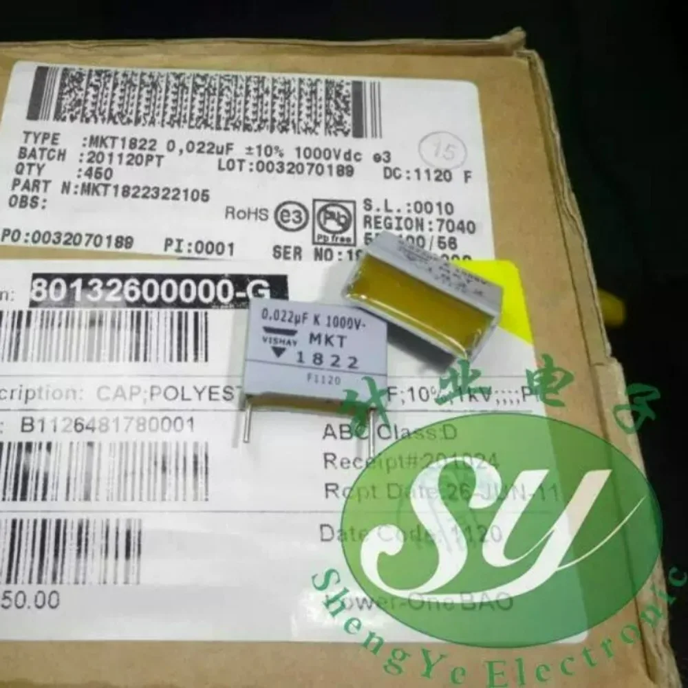 5pcs/lot MKT1822 0.022uf 1000v 22nf 223 K brand new 15mm film capacitor MKT1822322105