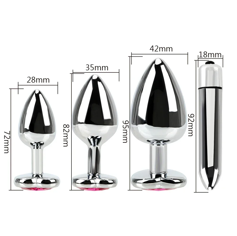 Stainless Steel Butt Plug Vibrators For Women Vaginal Erotic Massager Sex Products Anal Plugs Dildo Beads Sex Toy Vagina Insert image 5