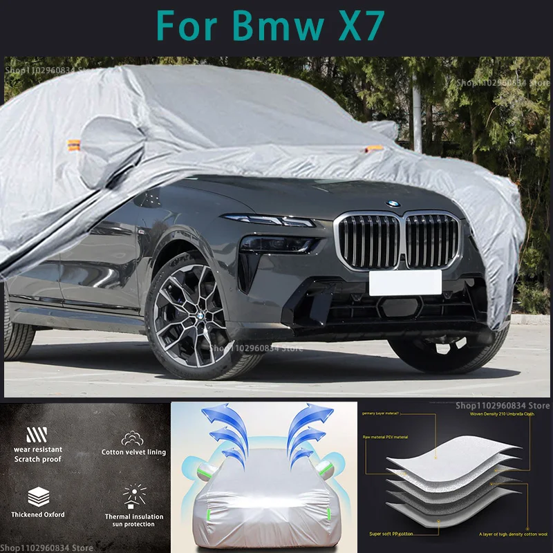 

For BMW X7 210T Waterproof Full Car Covers Outdoor Sun uv protection Dust Rain Snow Protective Auto Protective cover