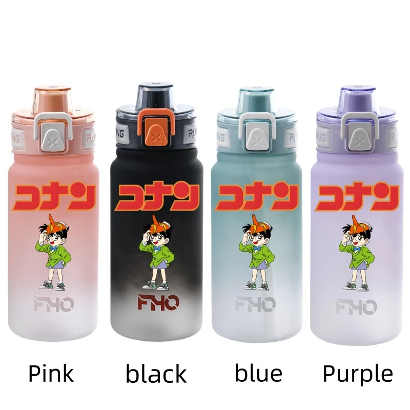 750MLConan  Anime Water Cup Portable Children's  Plastic Outdoor Sports Large Capacity Anti-drip Water Bottle Child Gift