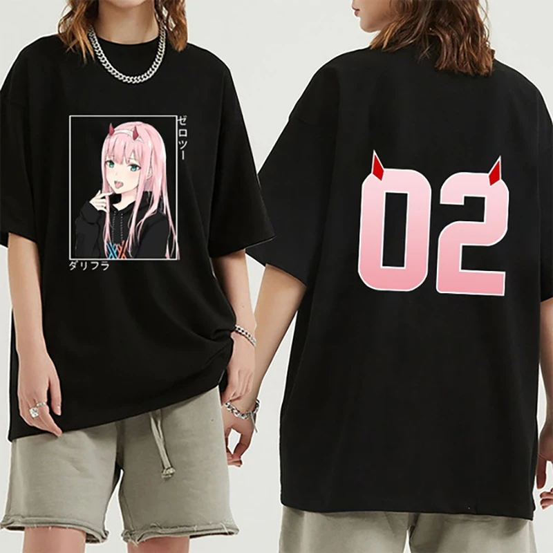 New Zero Two T Shirt Women Casual Round Neck Short Sleeve Fashion Streetwear Anime Graphic Tee