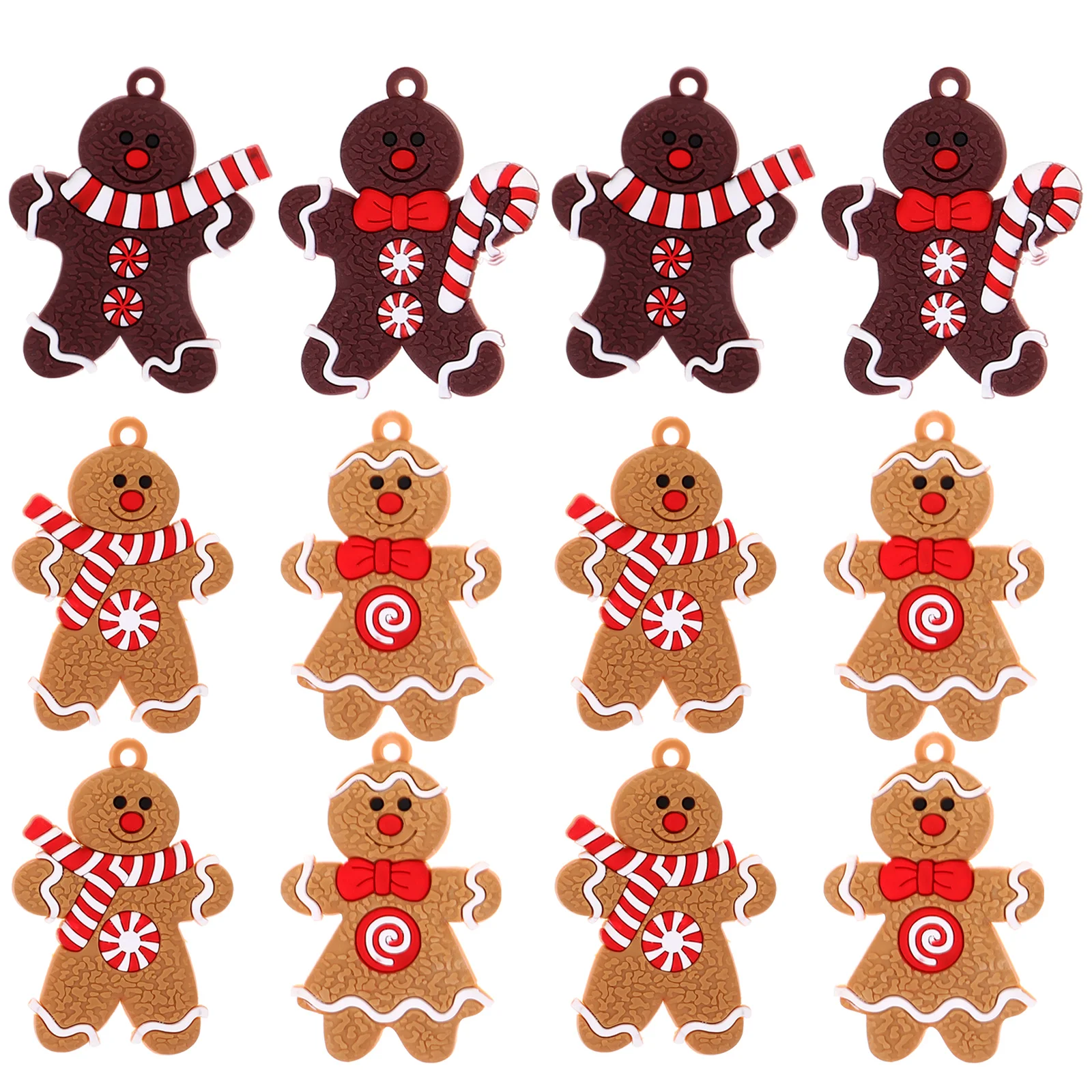 

12 Pcs Gingerbread Man Pendant Christmas Tree Decor Decoration Miniature Decorations for Label