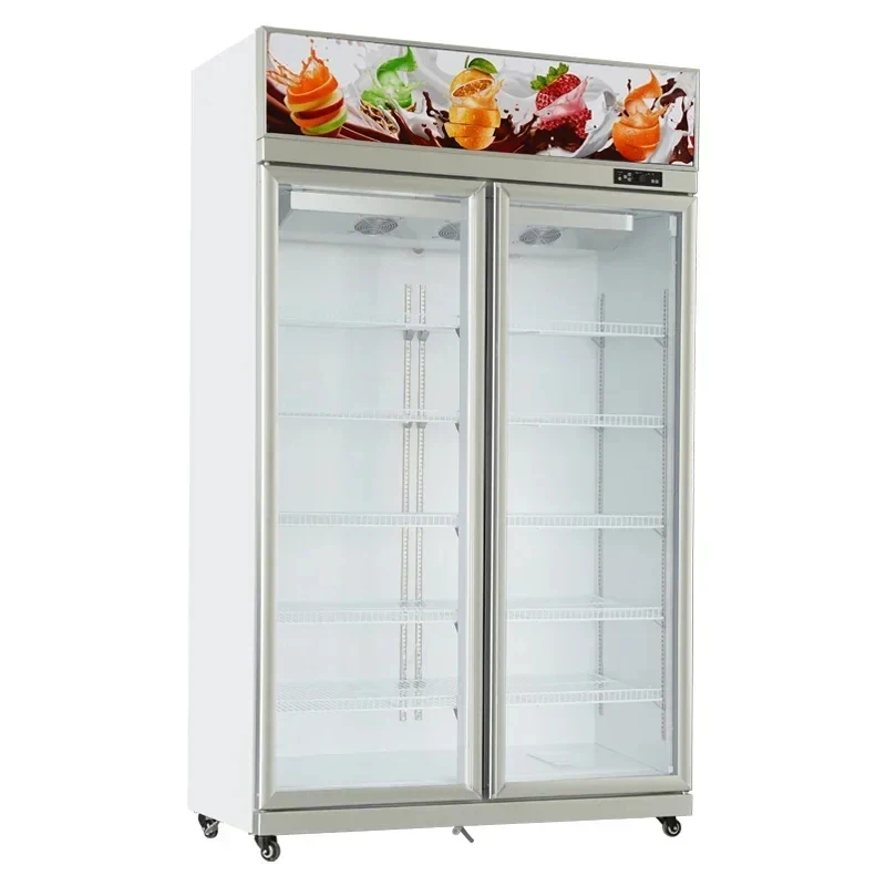 l  Double Glass Door Commercial Drinks Cooler See Through Upright Display r Supplier Beverage Refrigerator